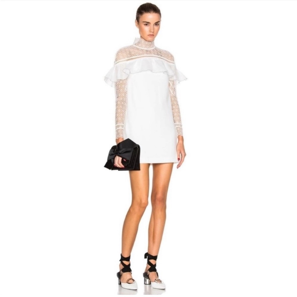 Self-Portrait White long-sleeve dress